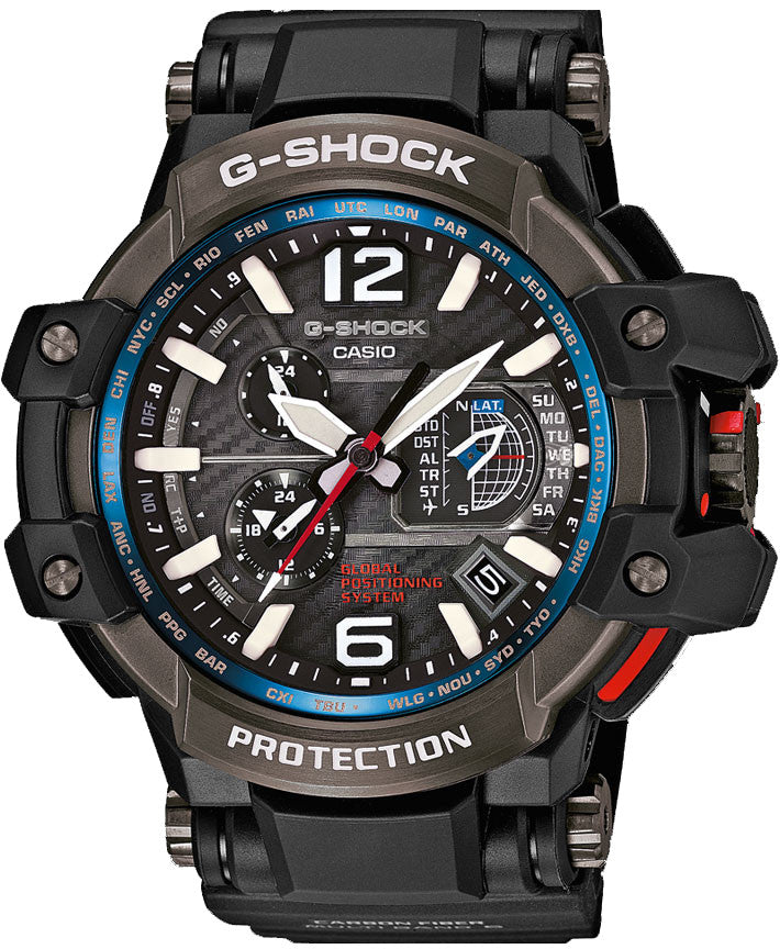 G Shock Watch Premium Aviation Alarm Chronograph GWP 1000 1AER C W Sellors Luxury Watches