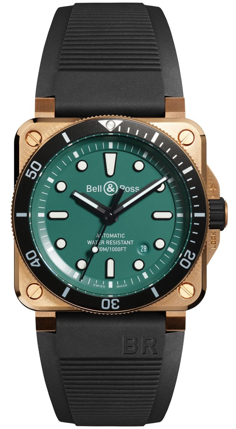 Bell Ross BR 03 Diver Black Green Bronze Limited Edition BR0392 D LT BR SRB C W Sellors Fine Jewellery