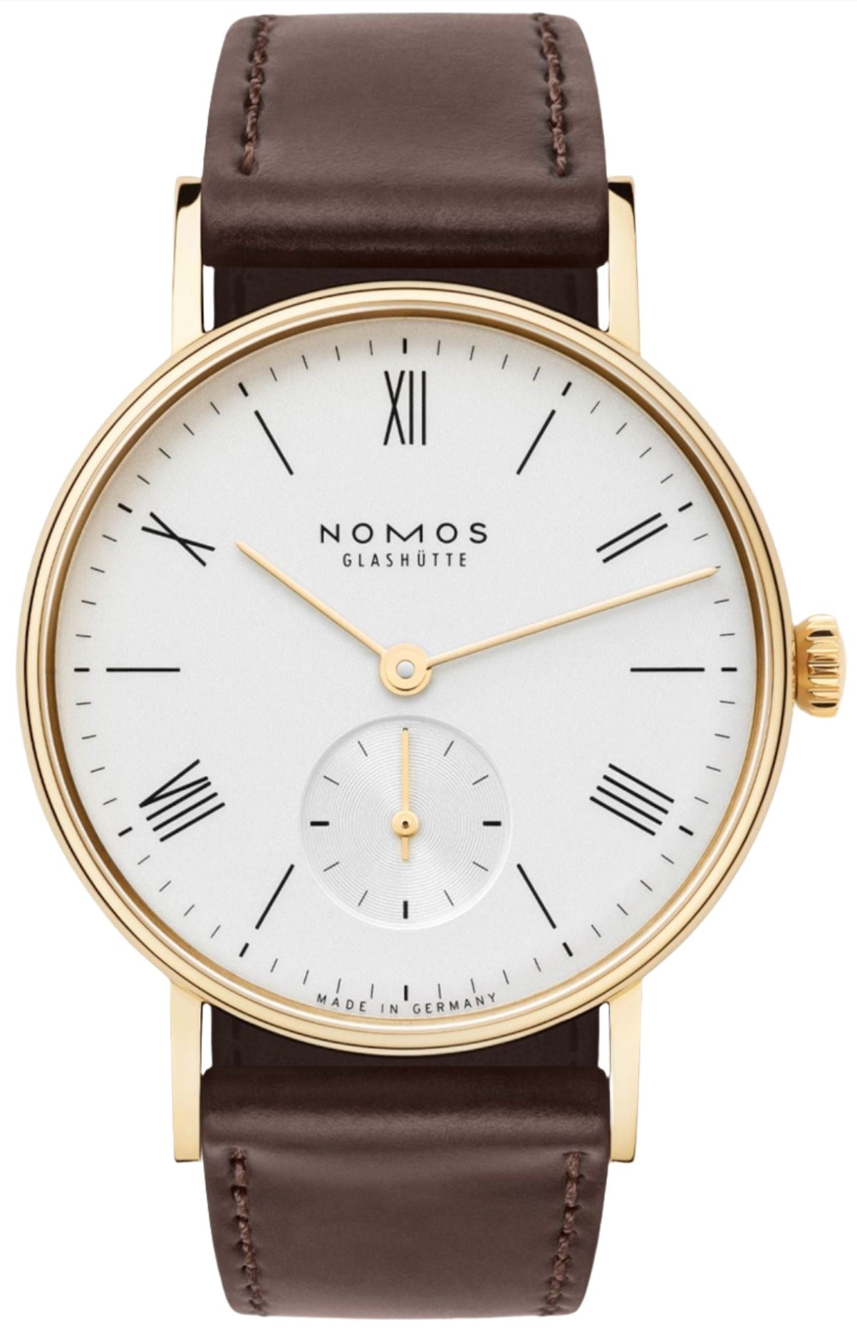 Nomos Glashutte Ludwig 33 Gold Sapphire Crystal