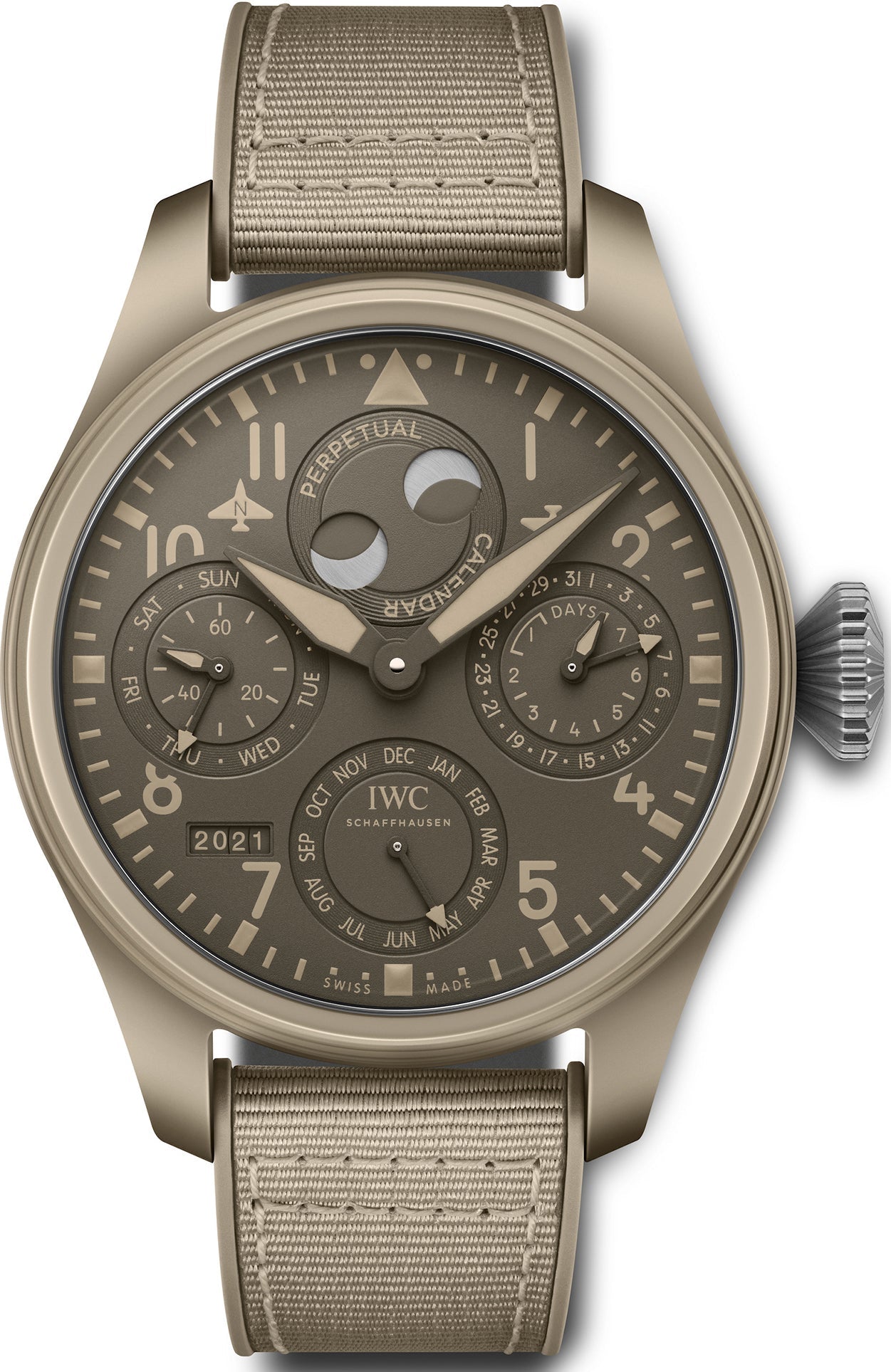 IWC Watch Big Pilots Perpetual Calendar Top Gun Edition Mojave Desert IW503004 C W Sellors Luxury Watches