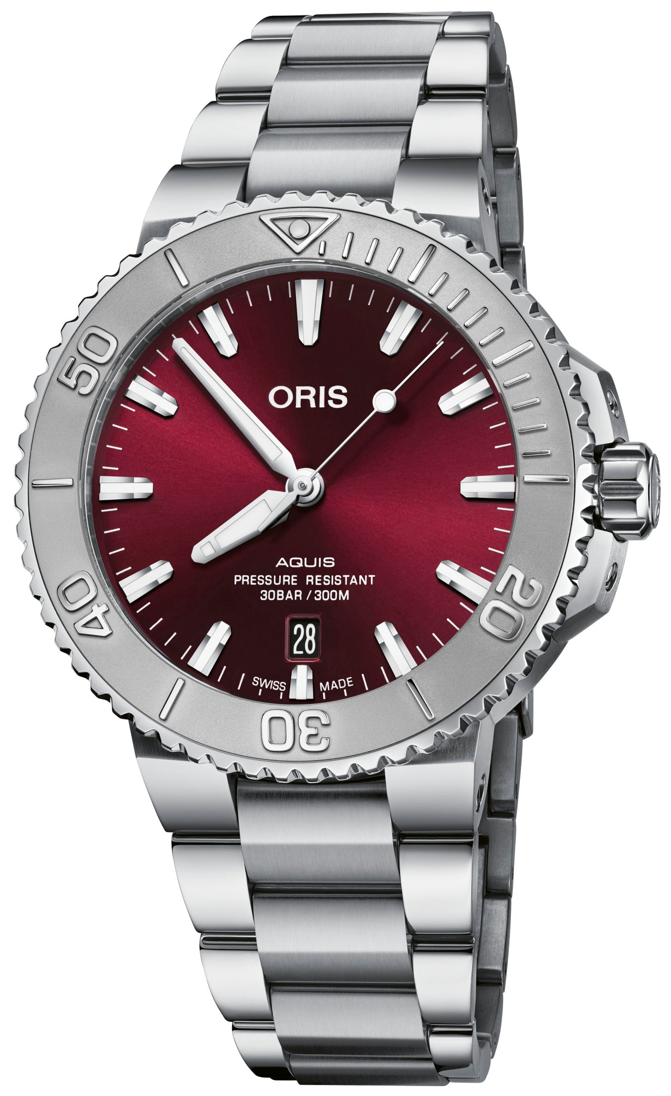 Oris Watch Aquis Date Sunray Cherry Red 41.5 Bracelet