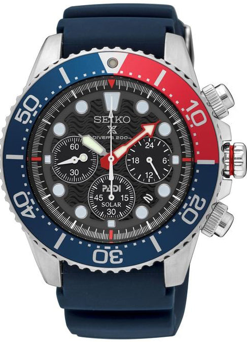 Seiko solar chronograph pepsi online