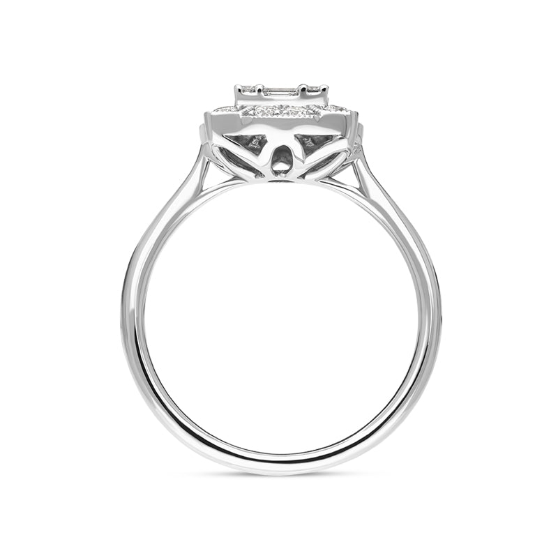 14K White Gold, Bow Knot Diamond Engagement Ring, 2.0 hotsell Ct Baguette Cut Diamond, Diamond Cluster Ring, Cocktail Party Wear Ring, Gift For Her