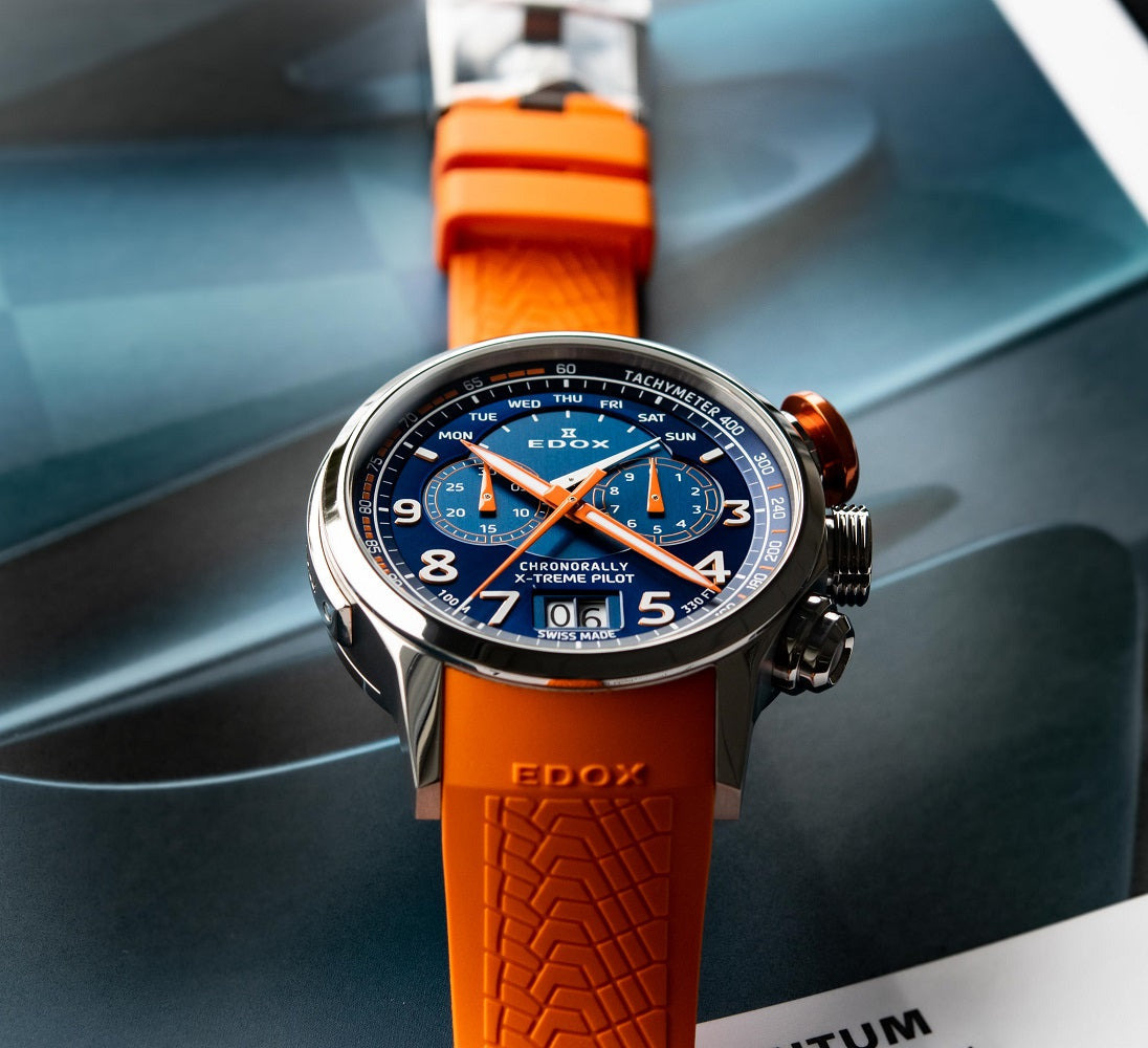 Edox chronorally orange hotsell