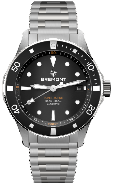 Bremont Watch Supermarine 300M Date Black Bracelet SM40-DT-SS-BK-B