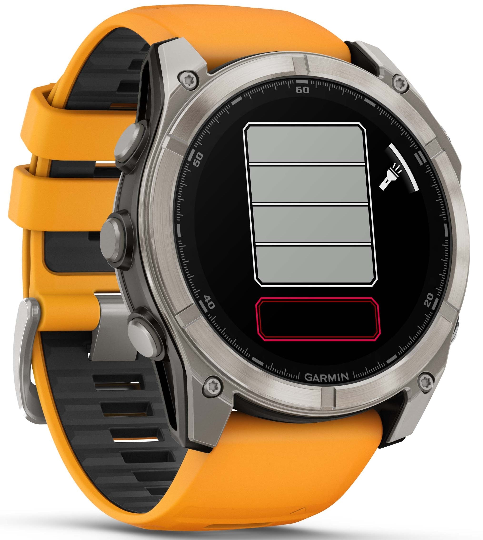 Garmin fenix 5 plus sapphire titanium bezel orange rubber strap on sale