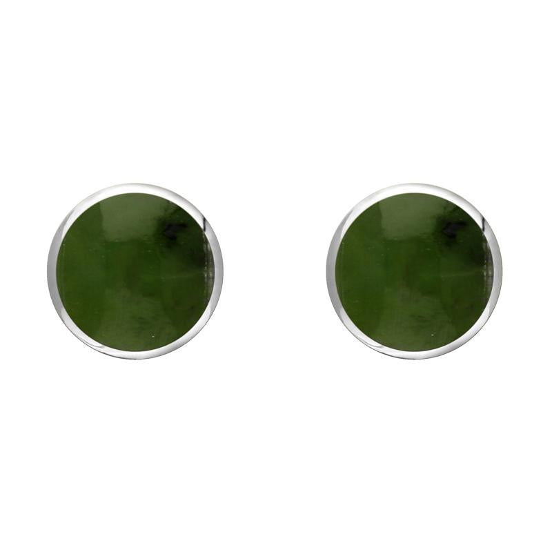 Outlet Jade Earrings in Sterling Silver, 6mm Jade Earrings Stud