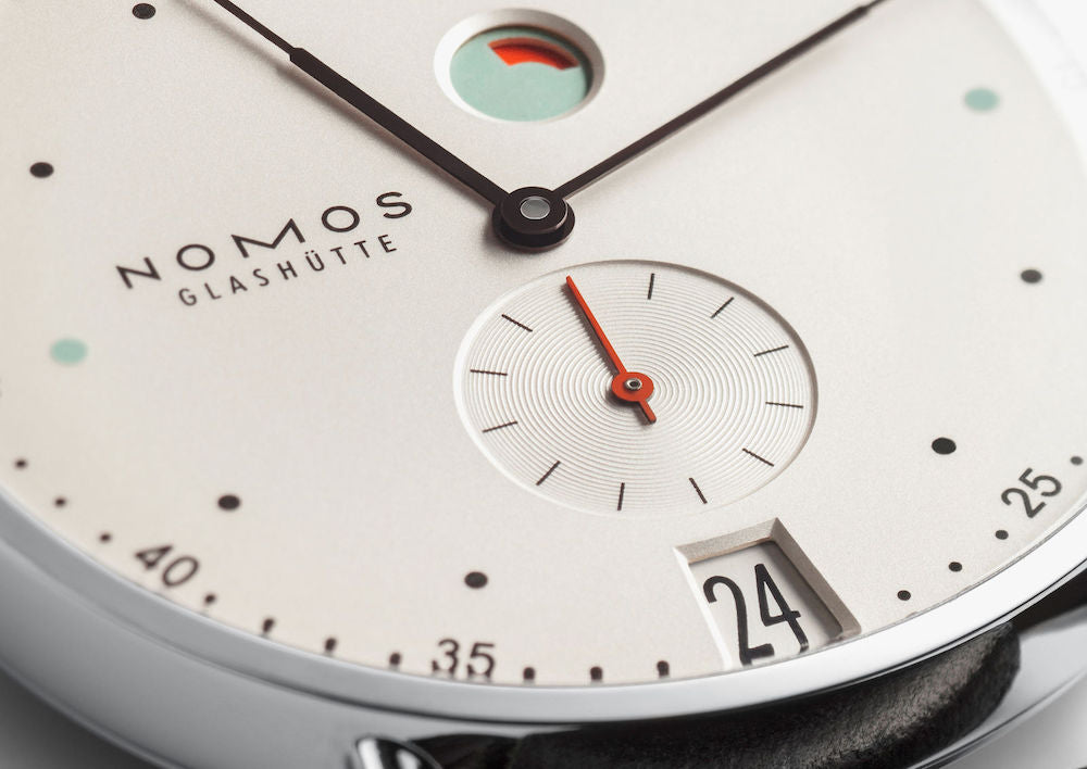 Nomos Glashutte Metro Datum Gangreserve Sapphire Crystal 1101 C W Sellors Fine Jewellery