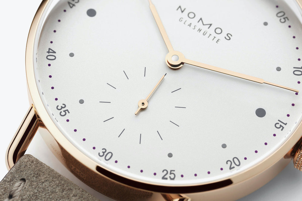 Nomos Glashutte Metro Rose Gold 33 Sapphire Crystal